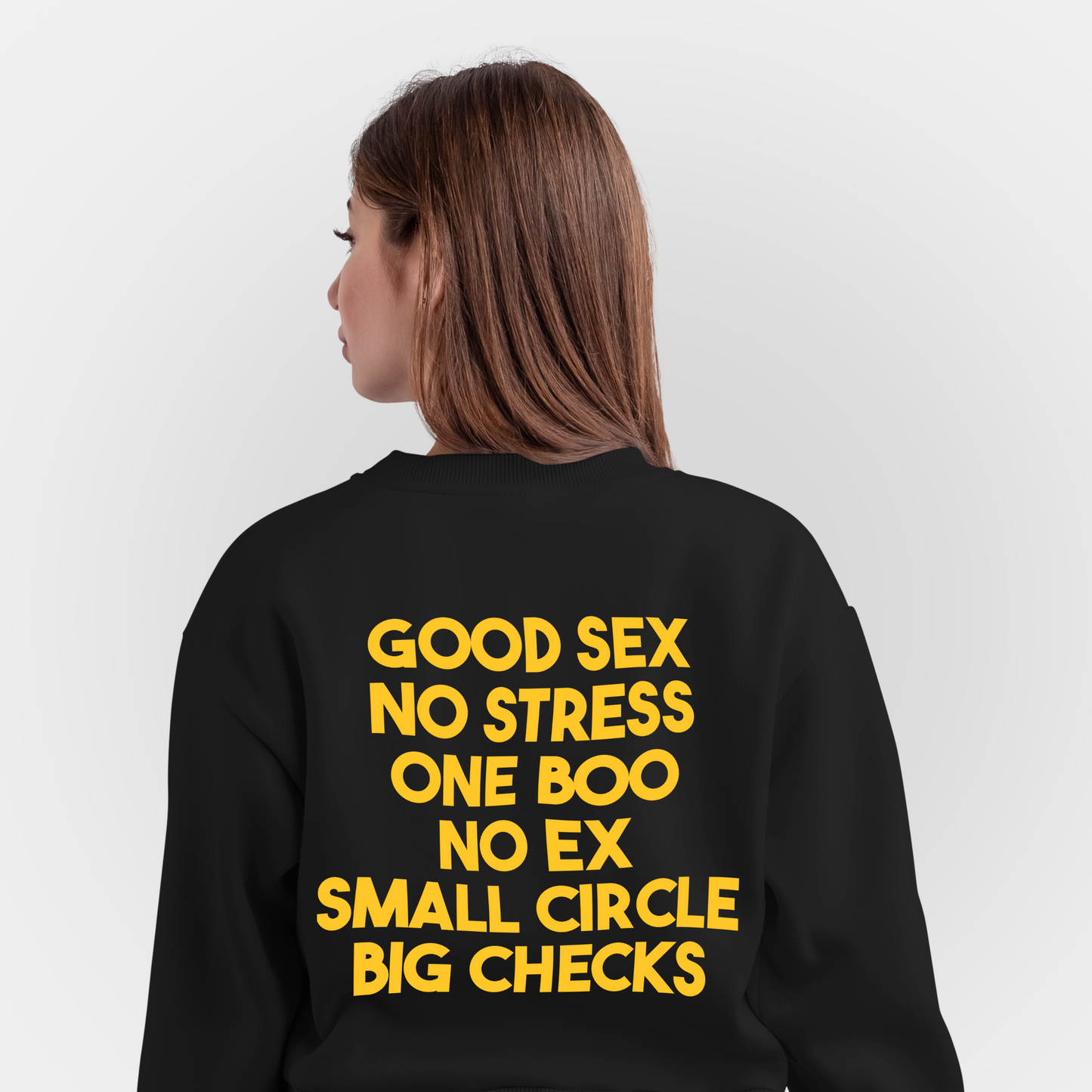 No Stress Graphic Printed Sweatshirt Yellow