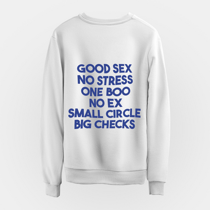 No Stress Graphic Printed Sweatshirt Blue