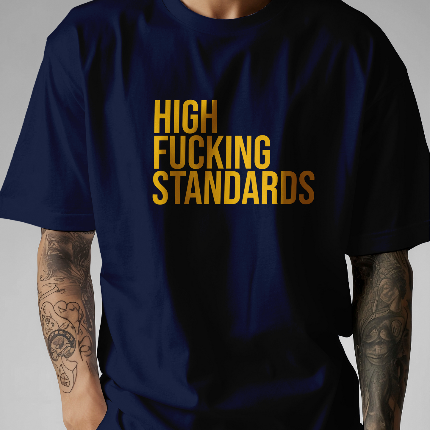 High Standards Oversized Graphic Printed T-Shirt Yellow