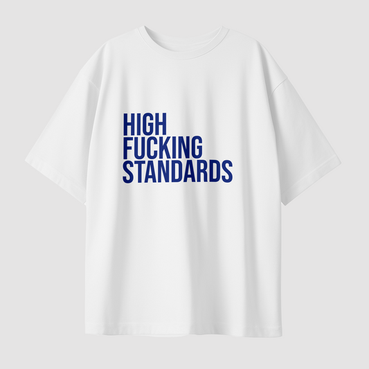 High Standards Oversized Graphic Printed T-Shirt Blue