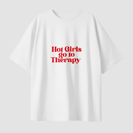 Girl Therapy Oversized Graphic Printed T-Shirt