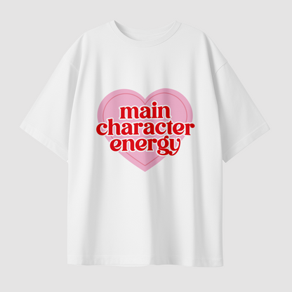 Main Character Energy Oversized Graphic Printed T-Shirt