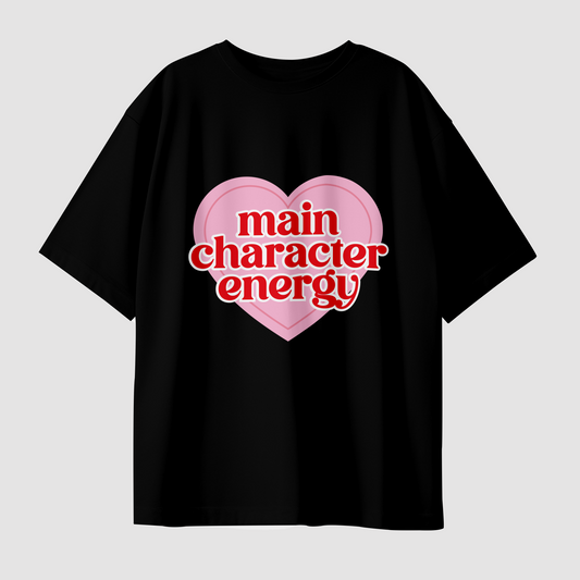 Main Character Energy Oversized Graphic Printed T-Shirt