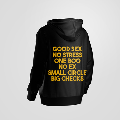 No Stress Graphic Printed Hoodie Yellow