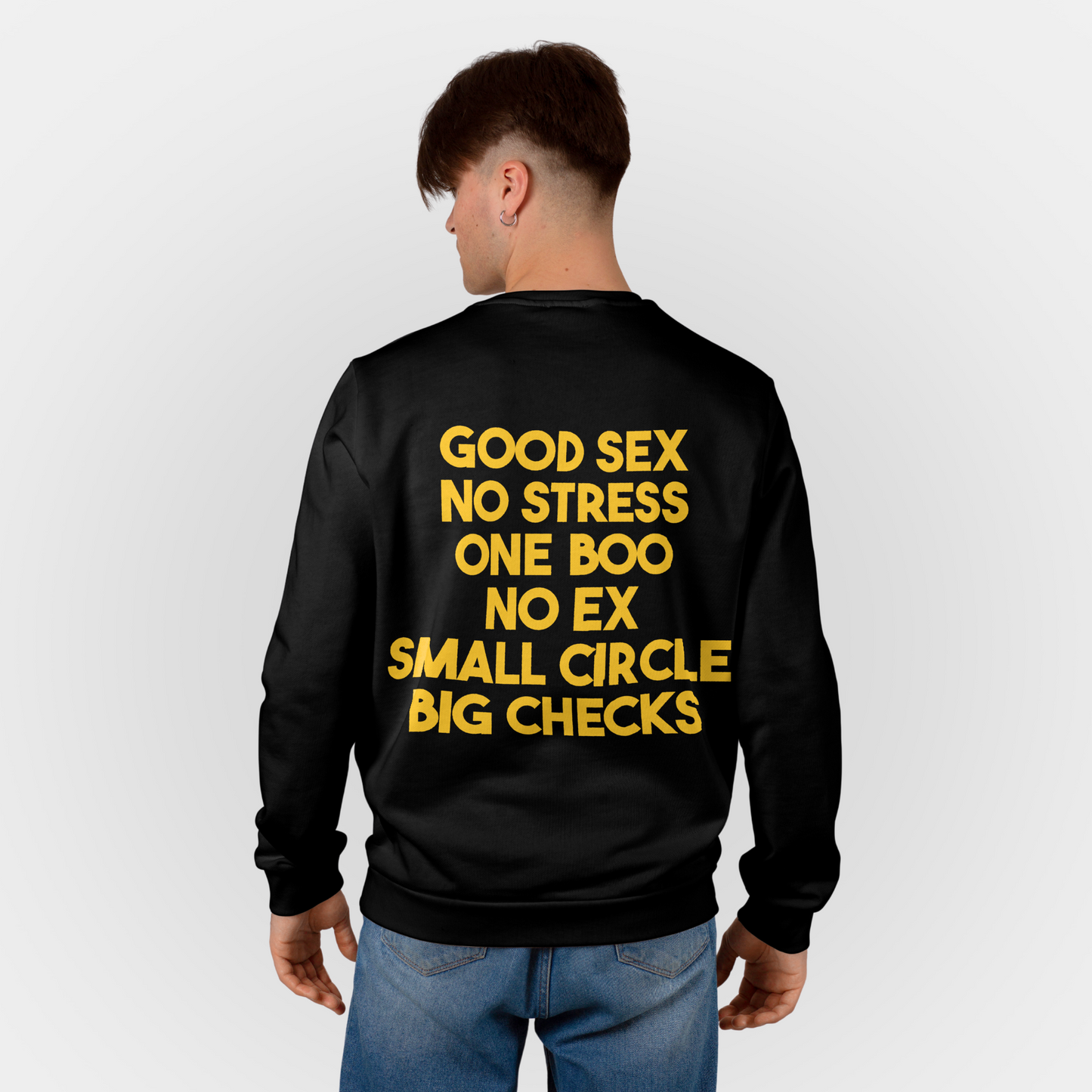 No Stress Graphic Printed Sweatshirt Yellow